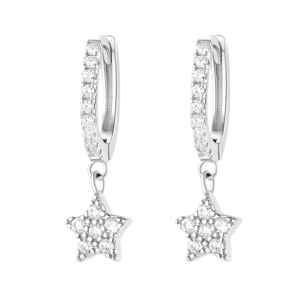 Dainty Star drop ( sterling silver helix & lobe )