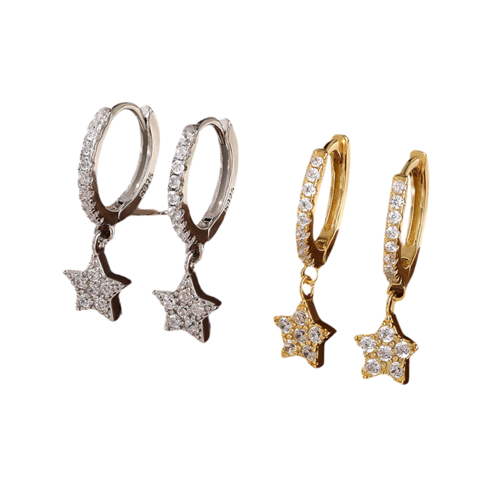 Dainty Star drop ( sterling silver helix & lobe )