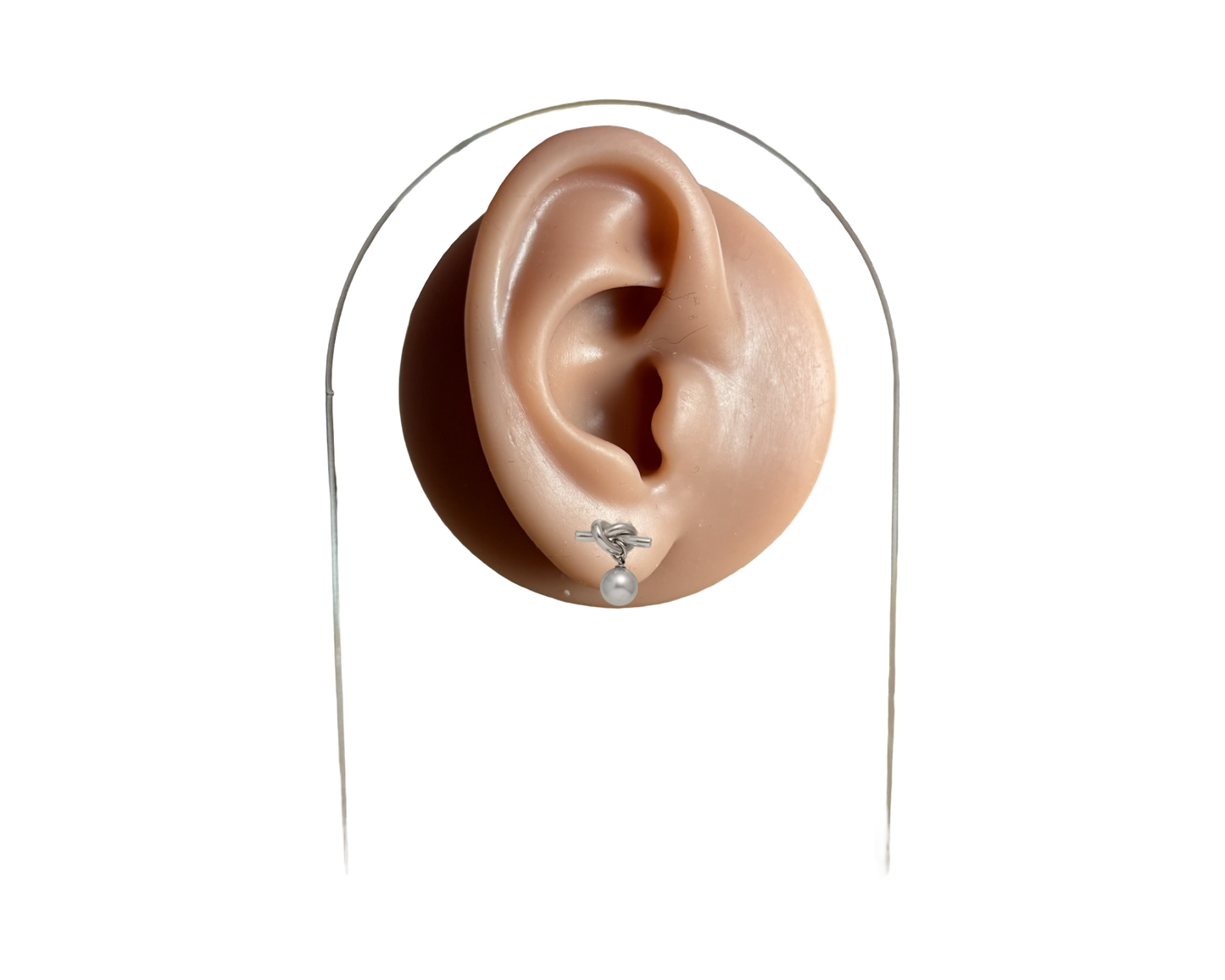 Twist Pear studs ( stainless steel )