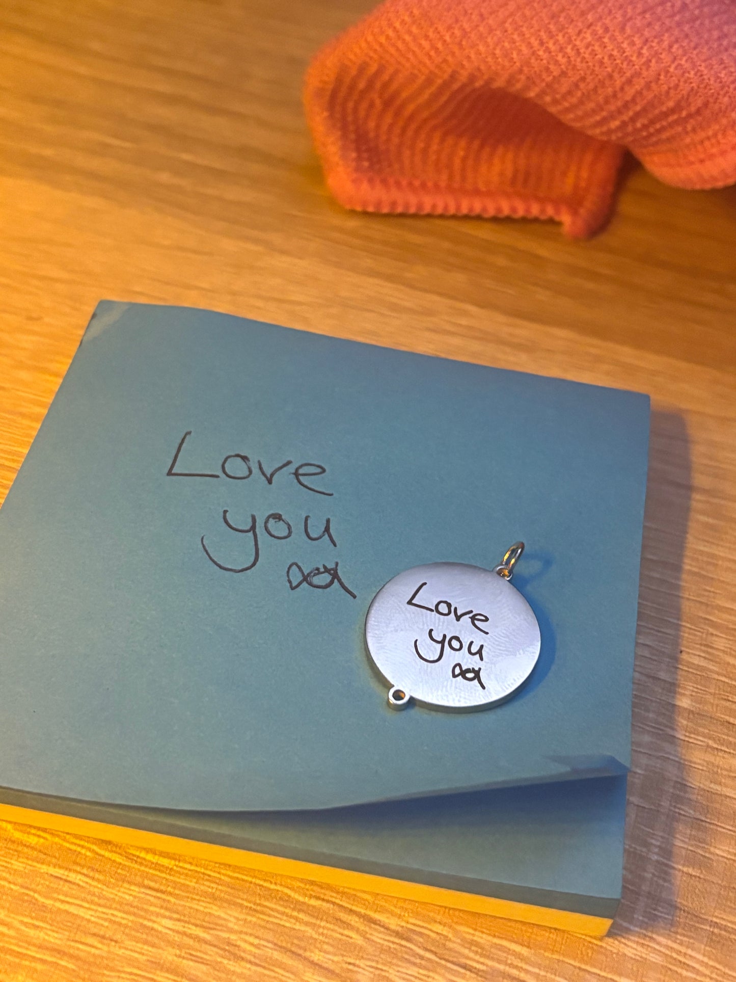 Engrave-able Heart mini circle key ring (stainless steel)