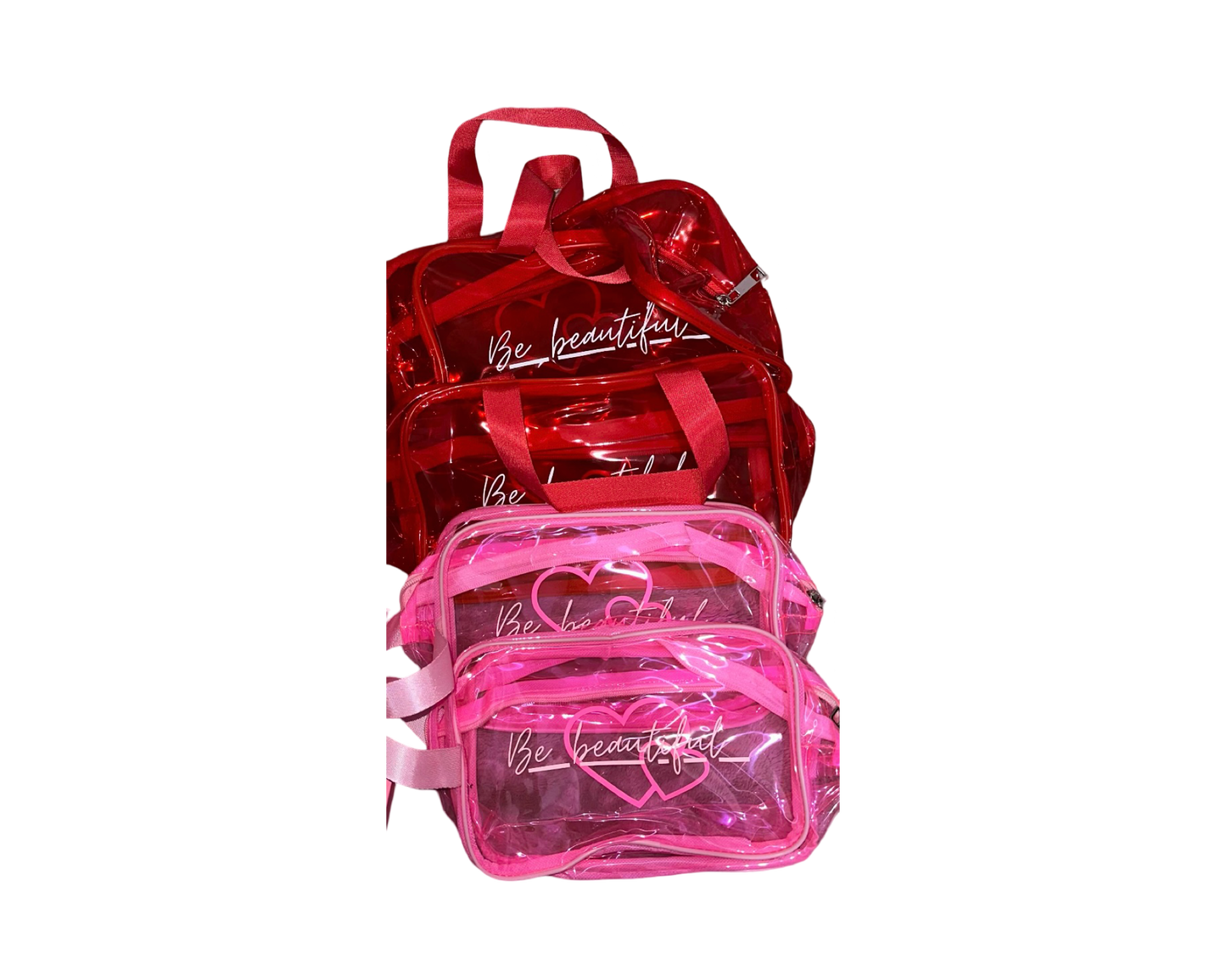 Neon red jelly bag ( large )