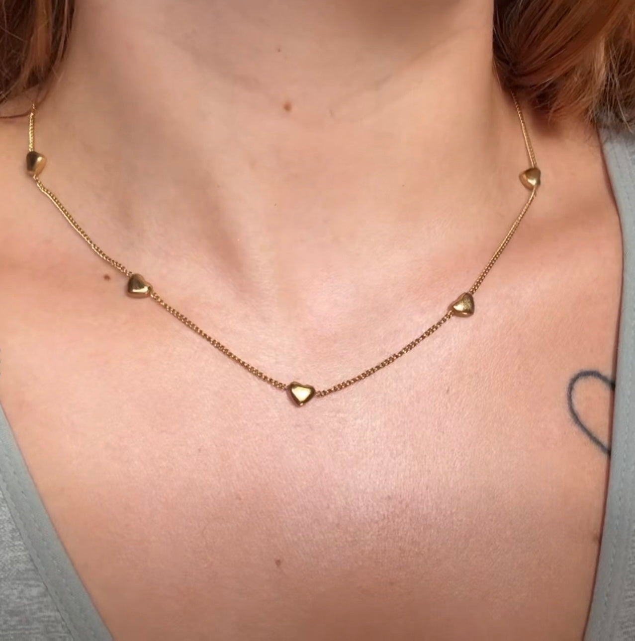 Heart string necklace ( stainless steel )