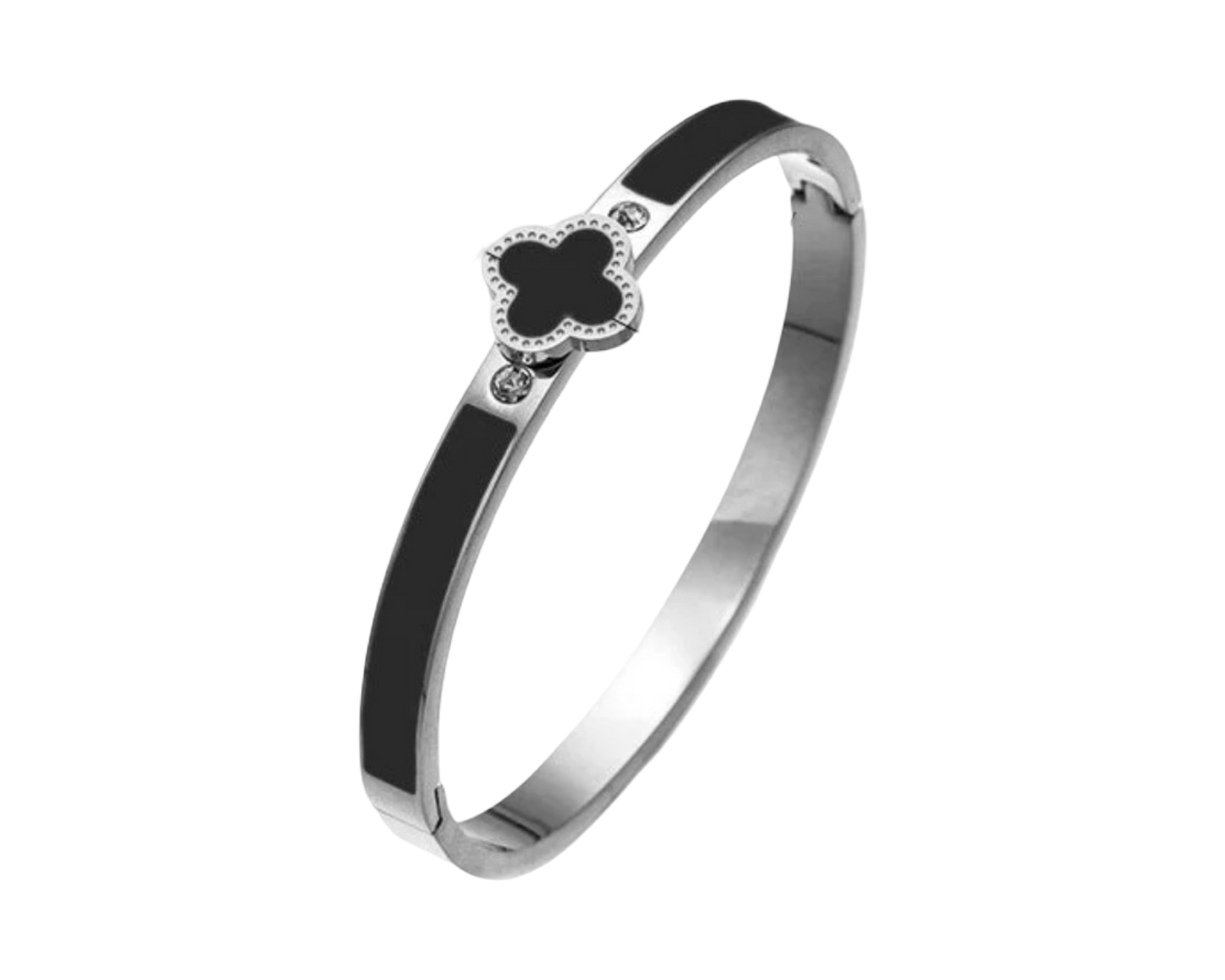 Silver Nadia bangle - stainless steel