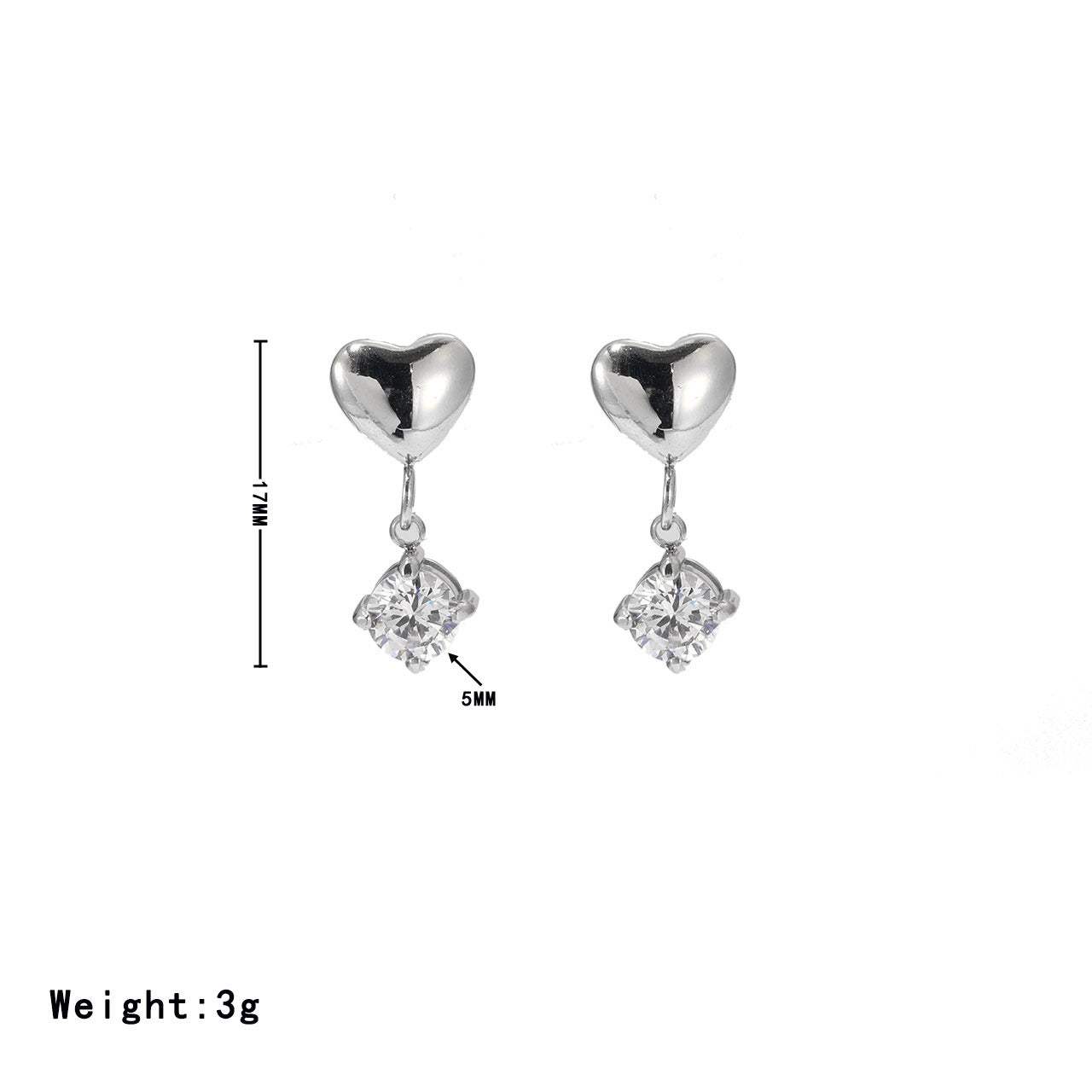 Pre order - love drop earring ( stainless feel )