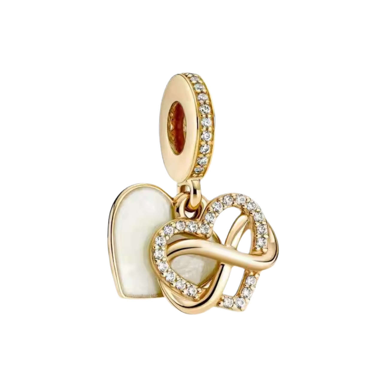 Double heart infinity charm ( sterling silver )