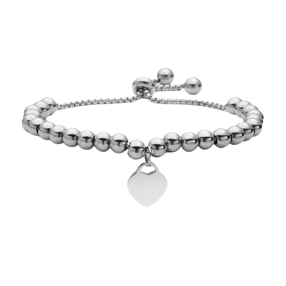 Love beaded bracelet ( stainless steel adjustable )