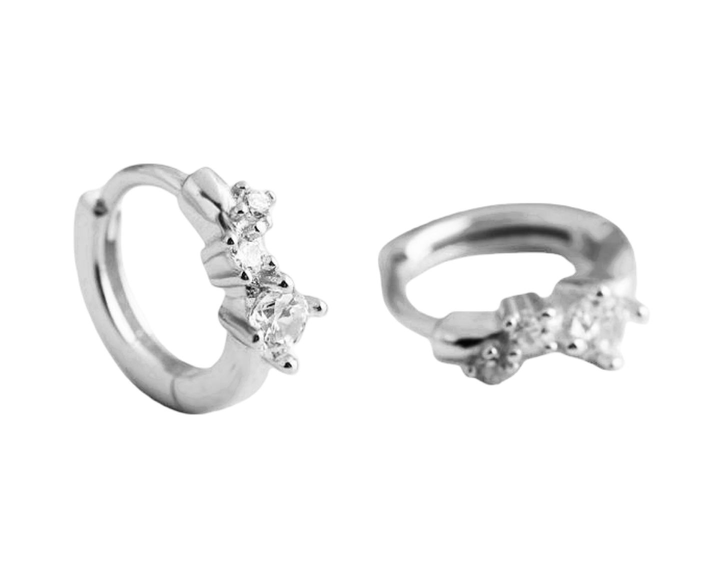 Dainty Aura - Huggies ( sterling silver )
