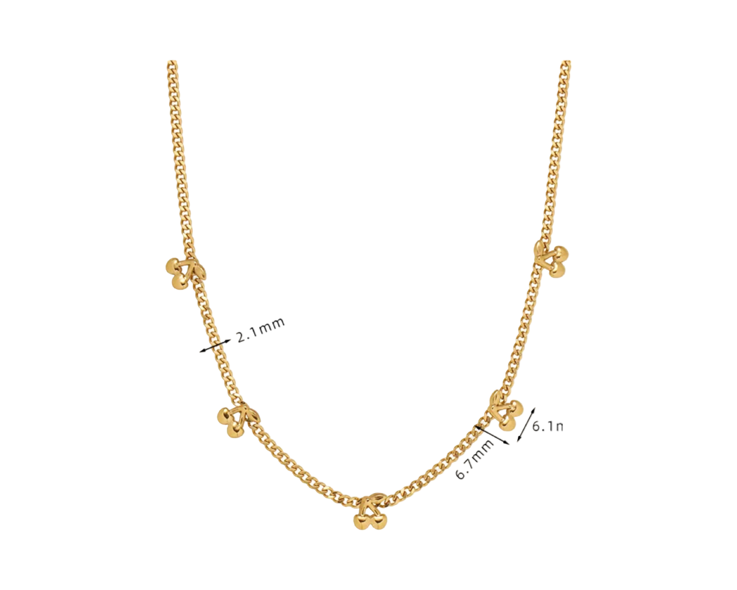 cherry string necklace ( stainless steel )