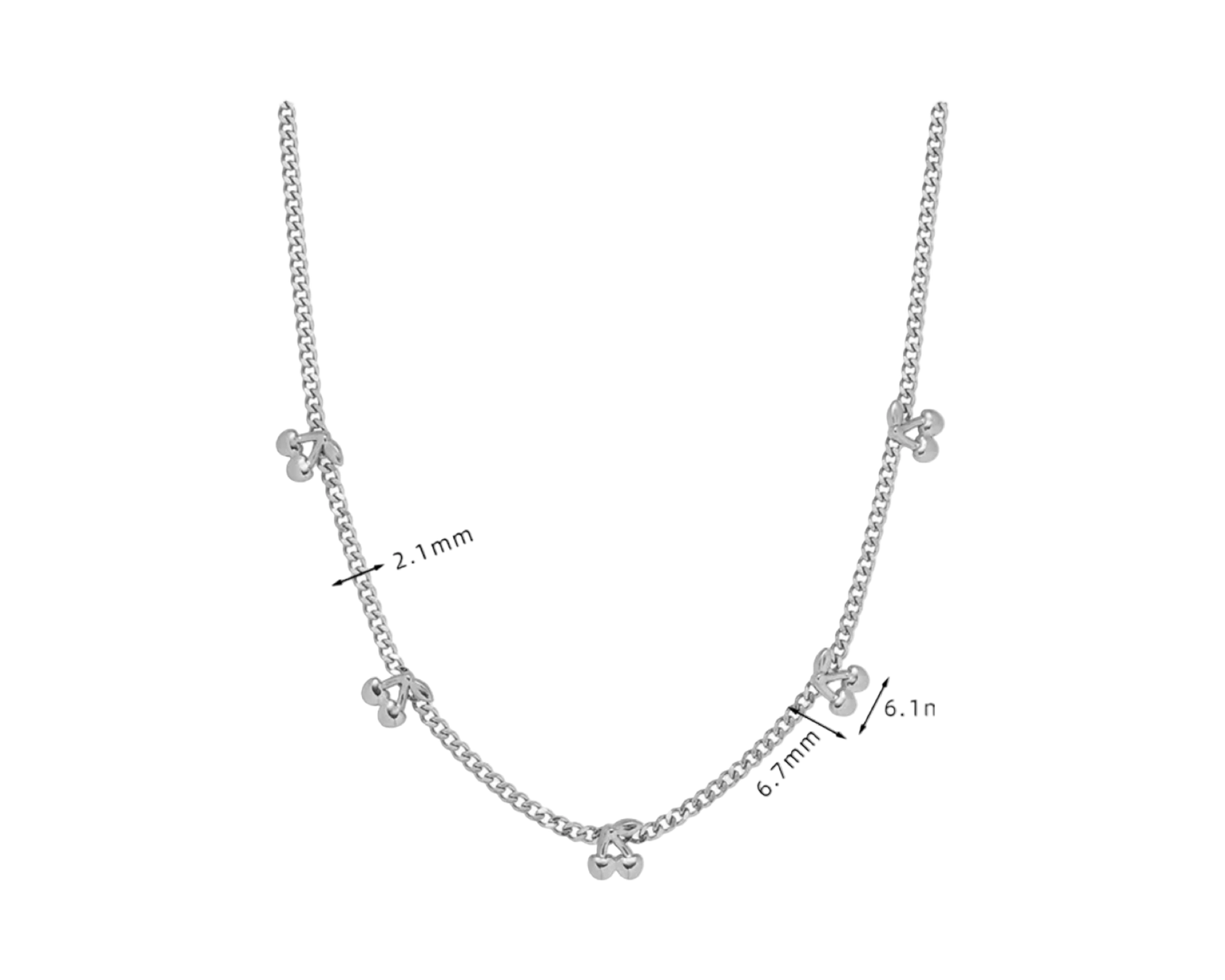 cherry string necklace ( stainless steel )