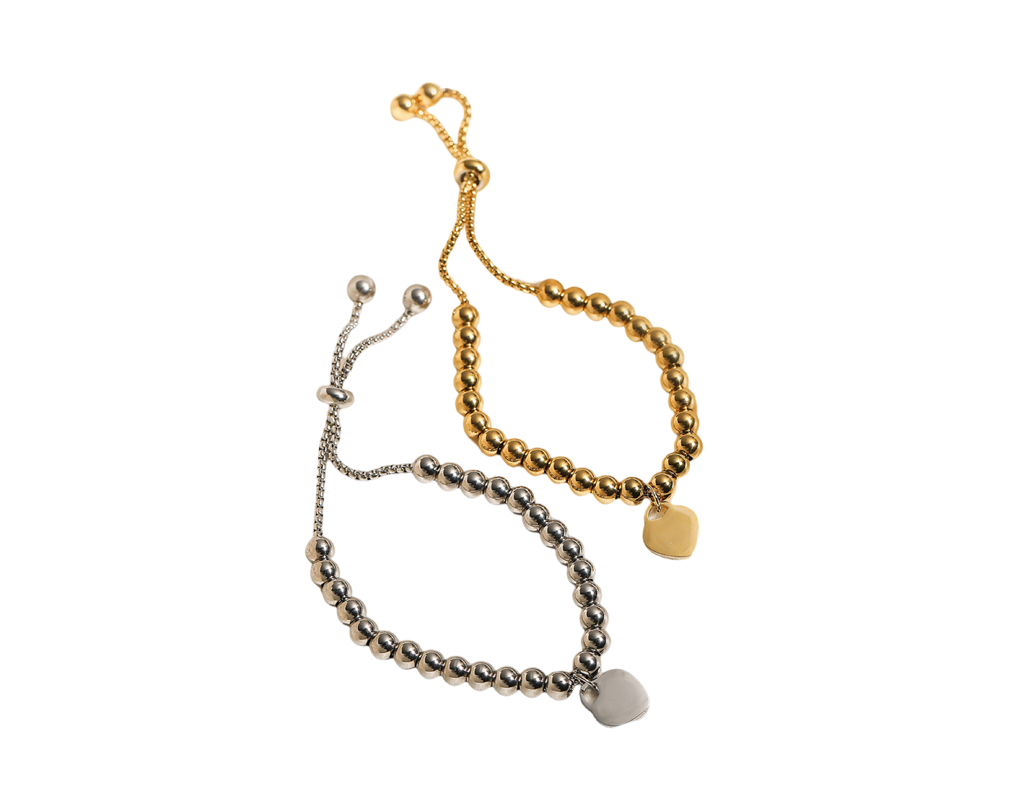 Love beaded bracelet ( stainless steel adjustable )