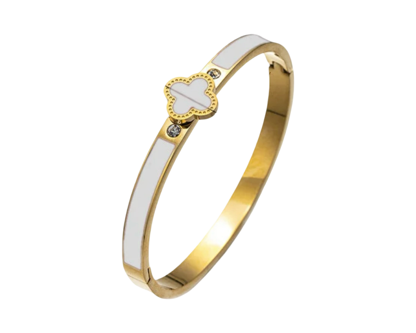 Silver Daisy bangle - stainless steel