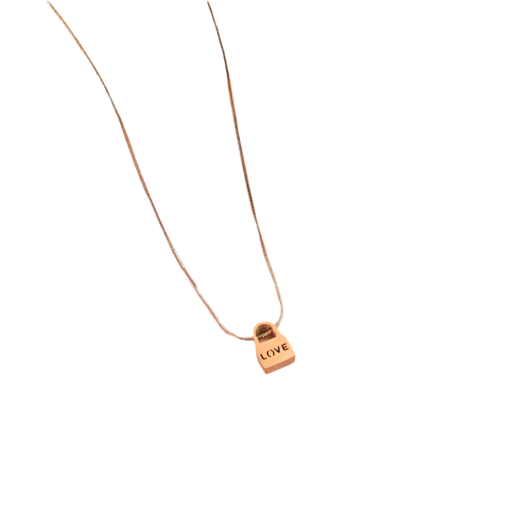 Engraved Dainty love lock ( stainless steel )