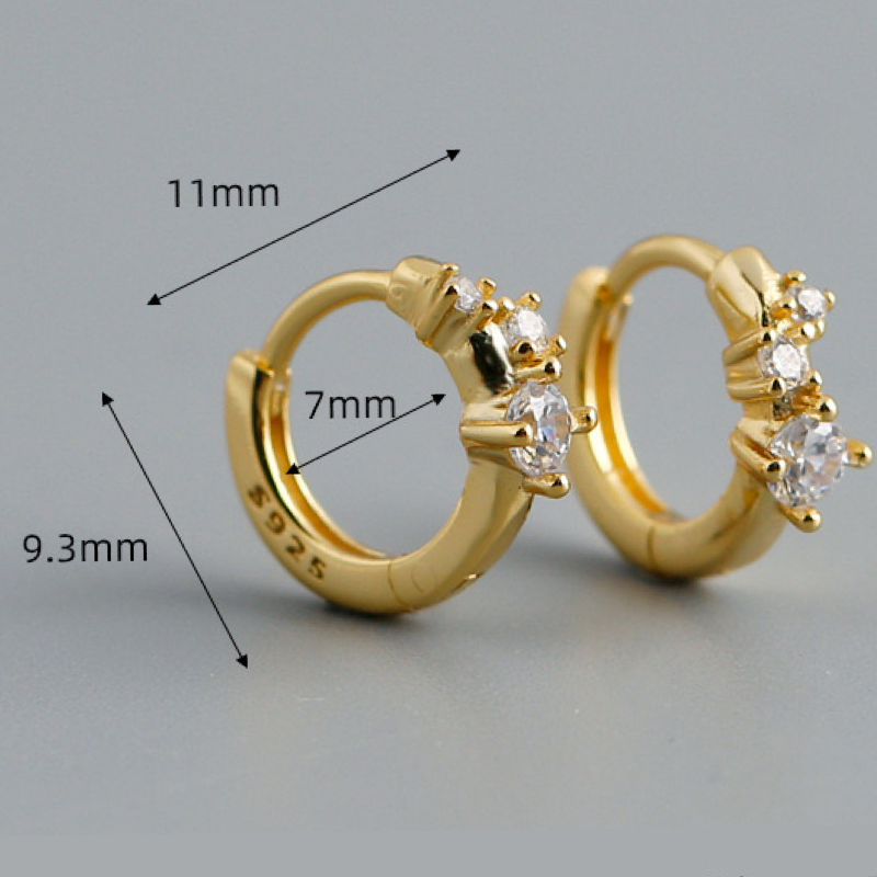 Dainty Aura - Huggies ( sterling silver )