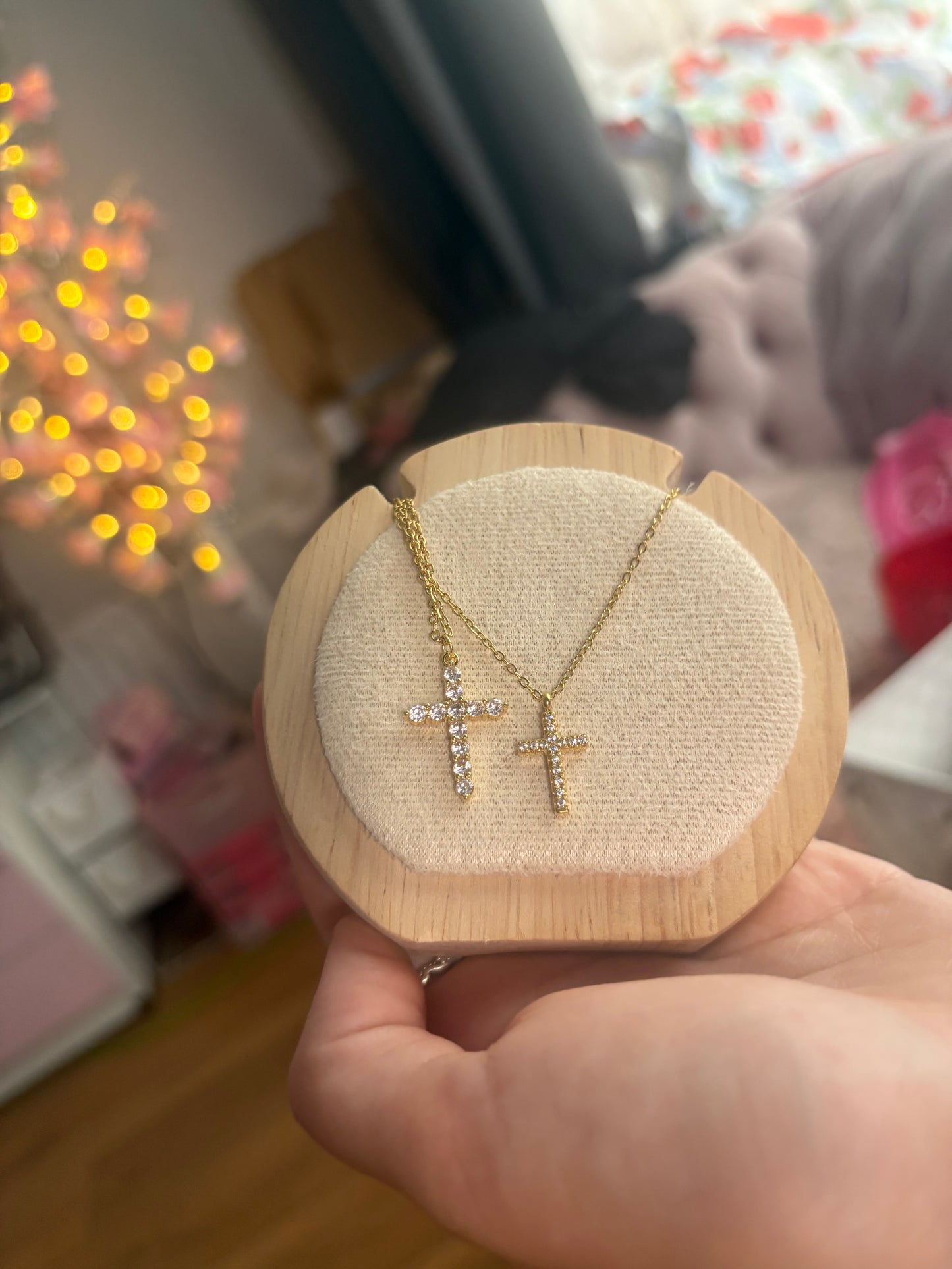 Stone Holy cross necklace ( stainless steel )