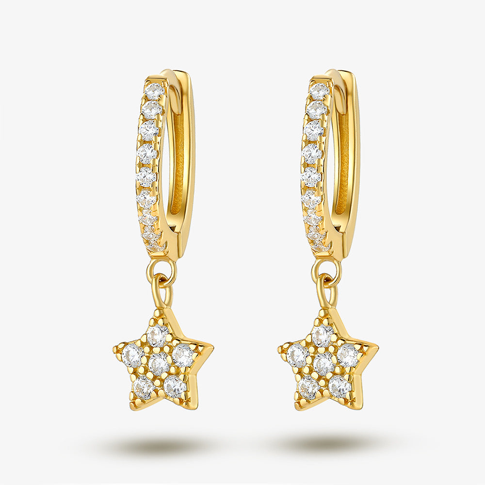 Dainty Star drop ( sterling silver helix & lobe )