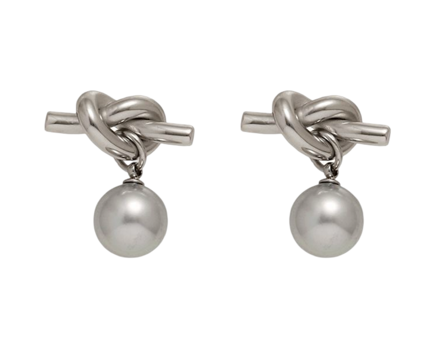 Twist Pear studs ( stainless steel )