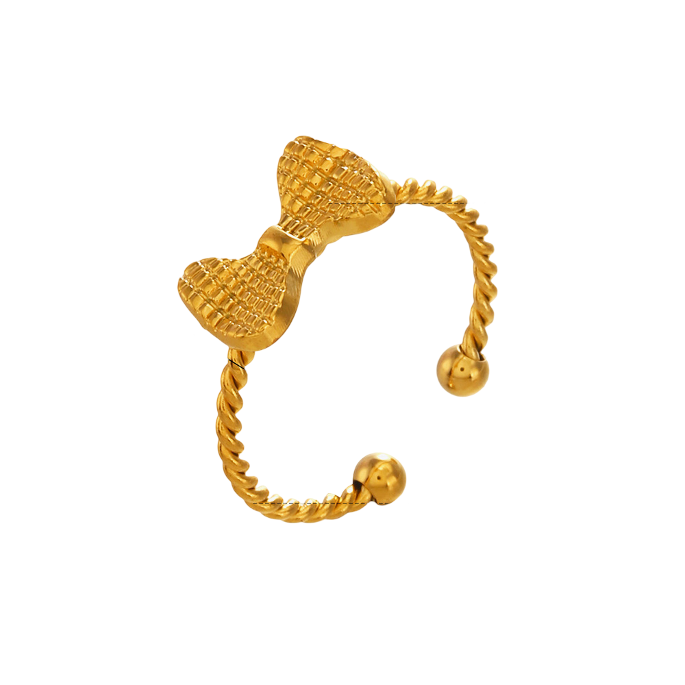 Textured bow ring ( stainless steel adjustable)