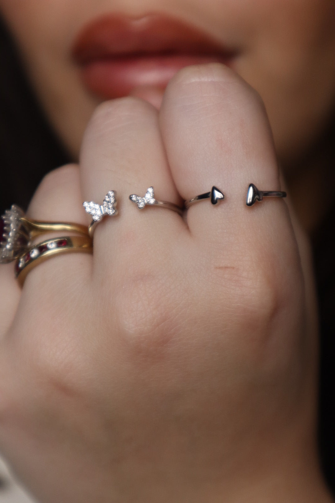 Dainty BBE style ring ( sterling silver plated )