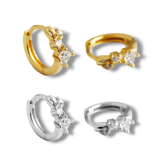 Dainty Aura - Huggies ( sterling silver )