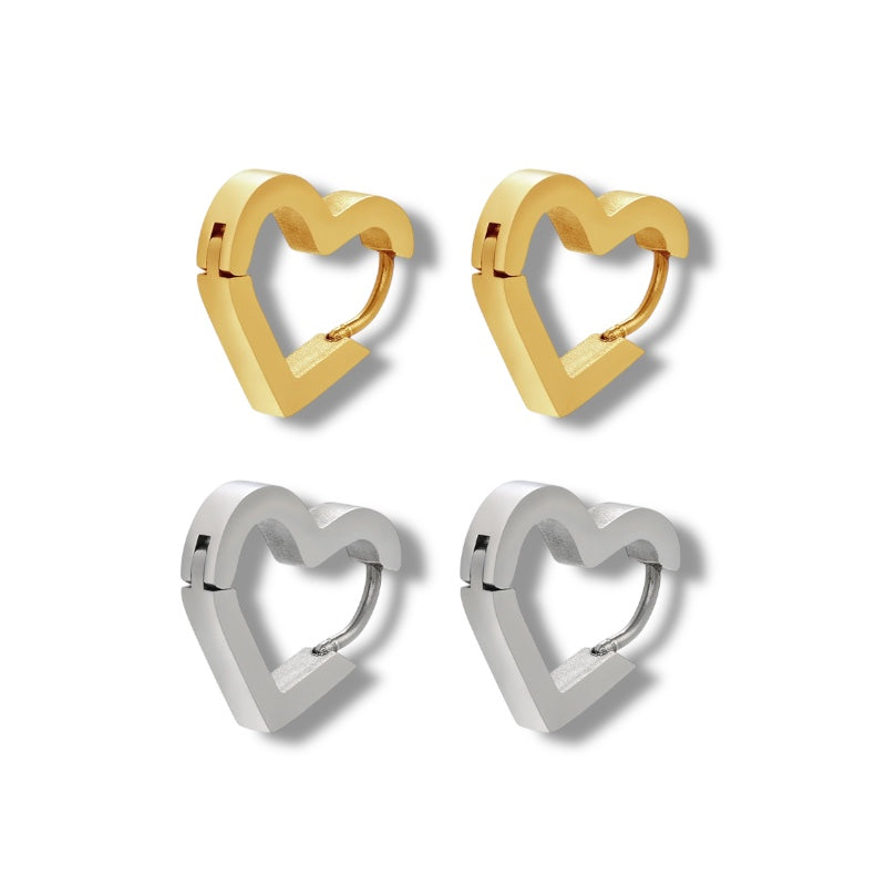 Chunky heart Huggies ( stainless steel )