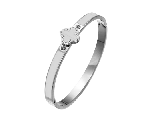 Silver Nadia bangle - stainless steel
