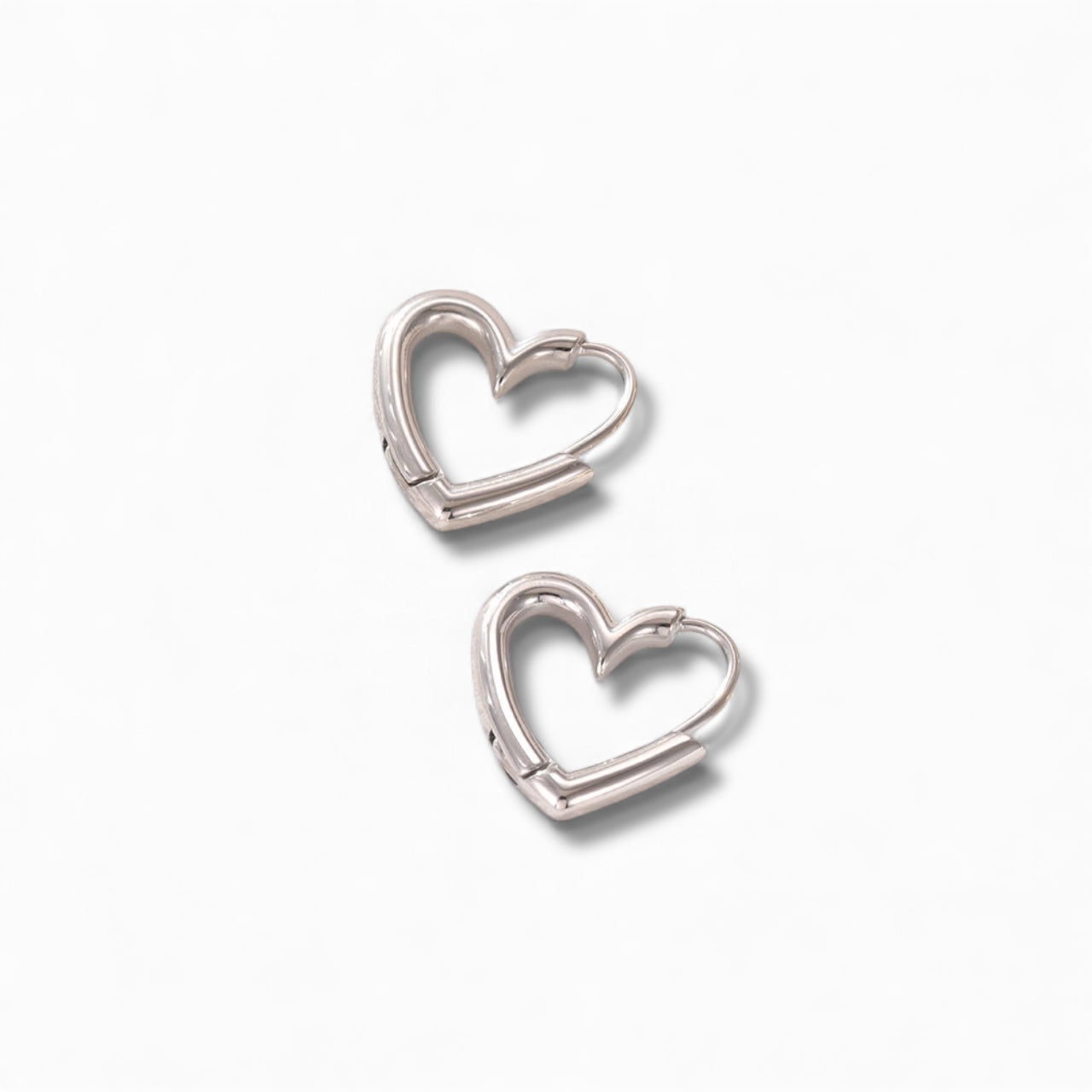 XL heart Huggies - small hoop stainless steel