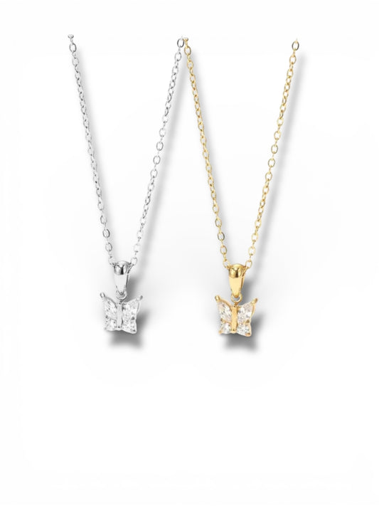 Bling Butterfly necklace ( stainless steel )