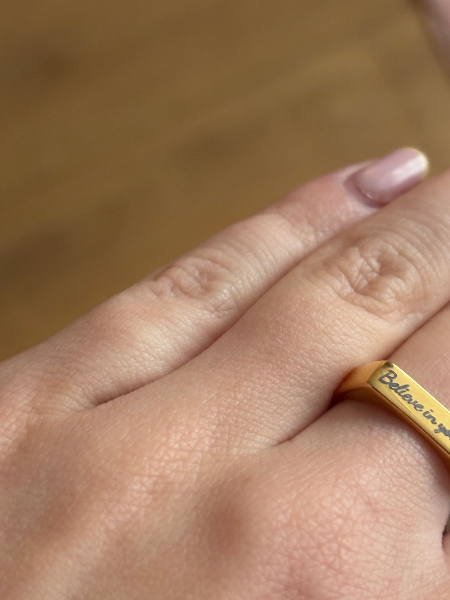 Pre order - Engrave-able flat top ring (stainless steel)