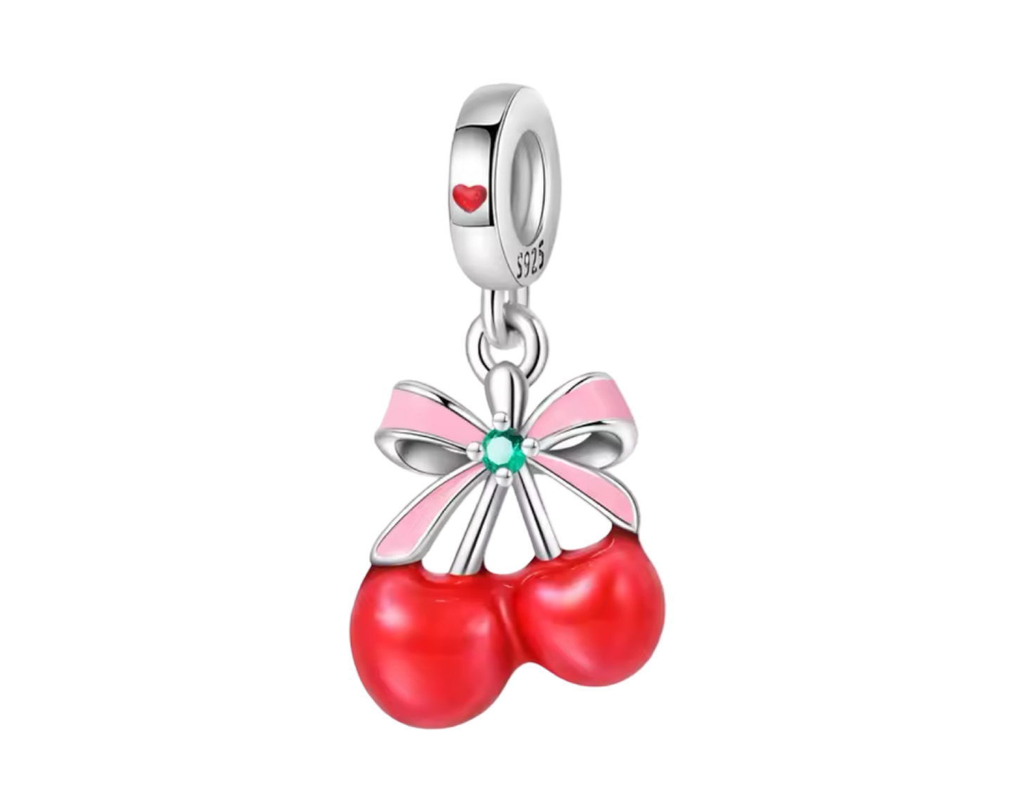 Sweet cherry charm ( sterling silver )