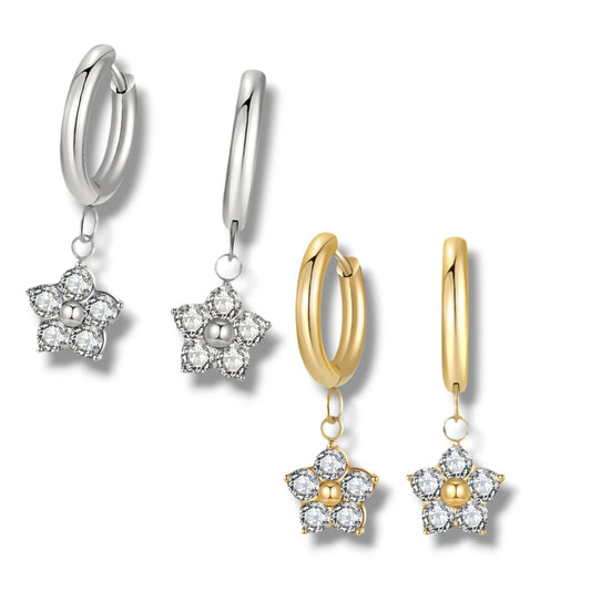 Drop Jasmine huggies ( stainless steel )