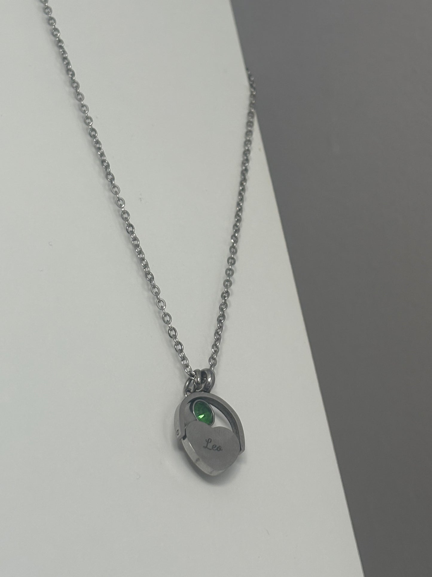 Engrave-able rotatable small heart necklace (stainless steel)