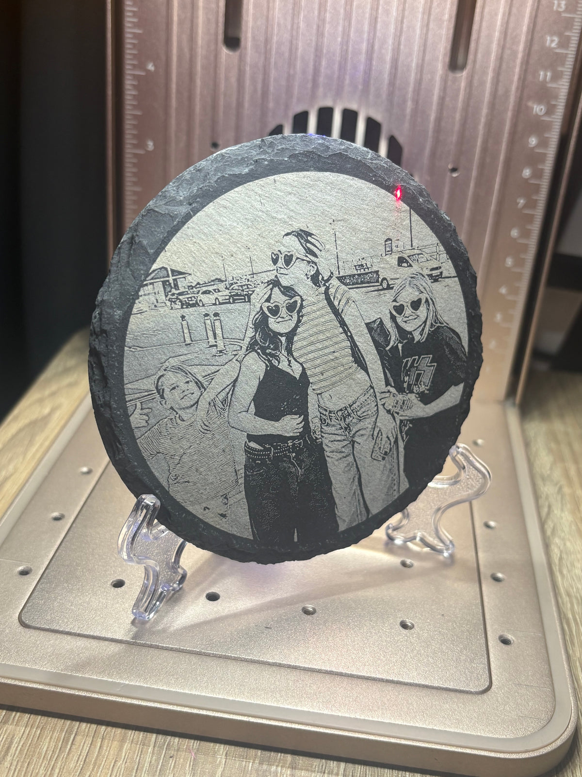 Engrave-able - Custom slate coaster/ornament natural rough edge.