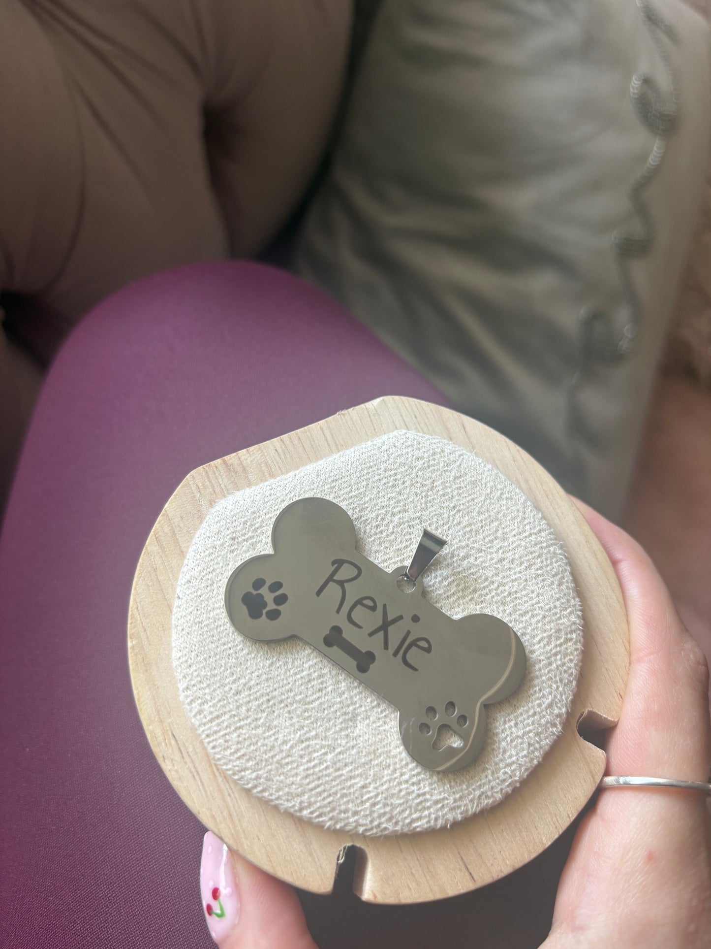 Engrave-able dog name tag or key ring (stainless steel)