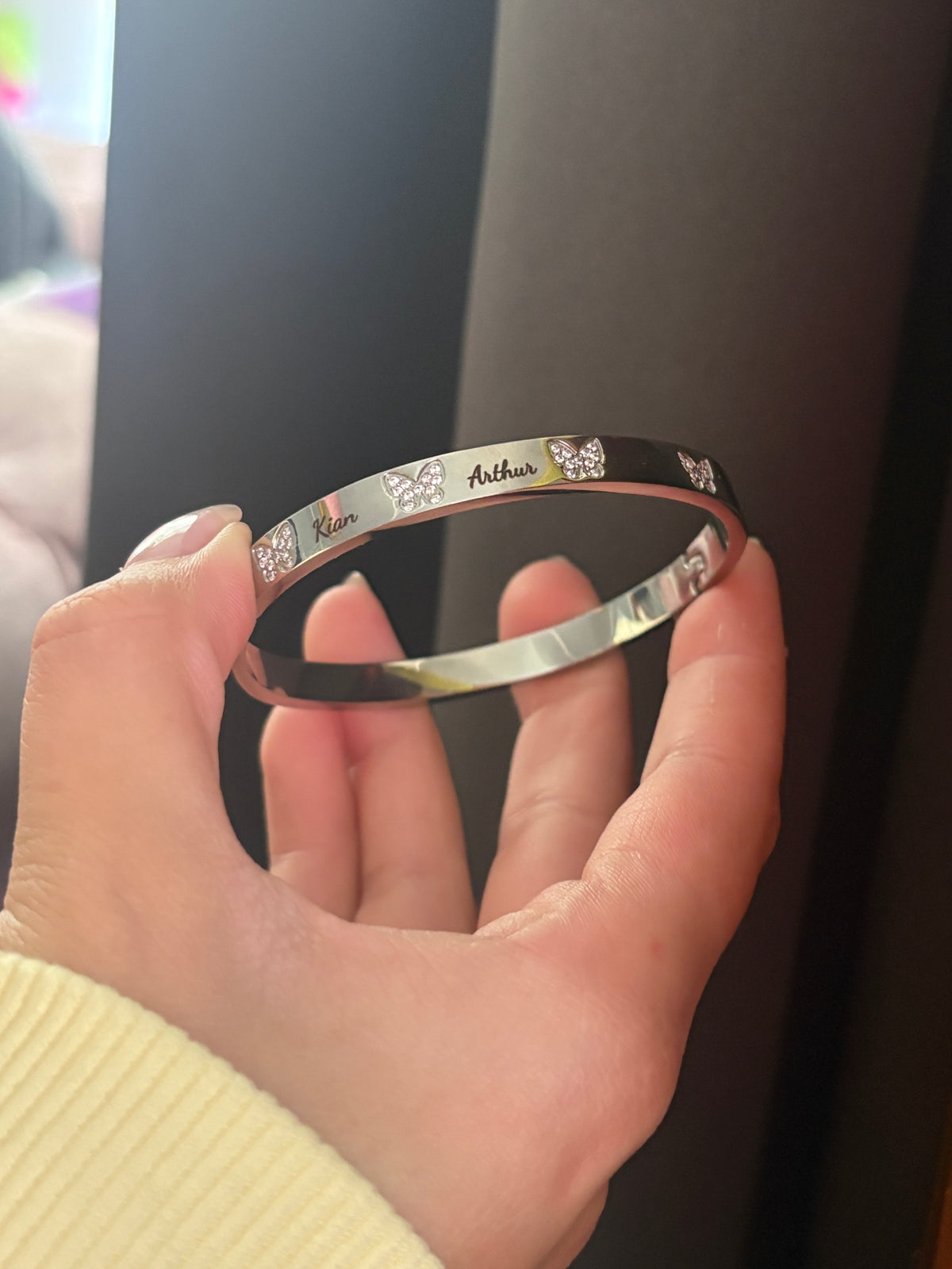 Butterfly Hope bangle ( stainless steel)