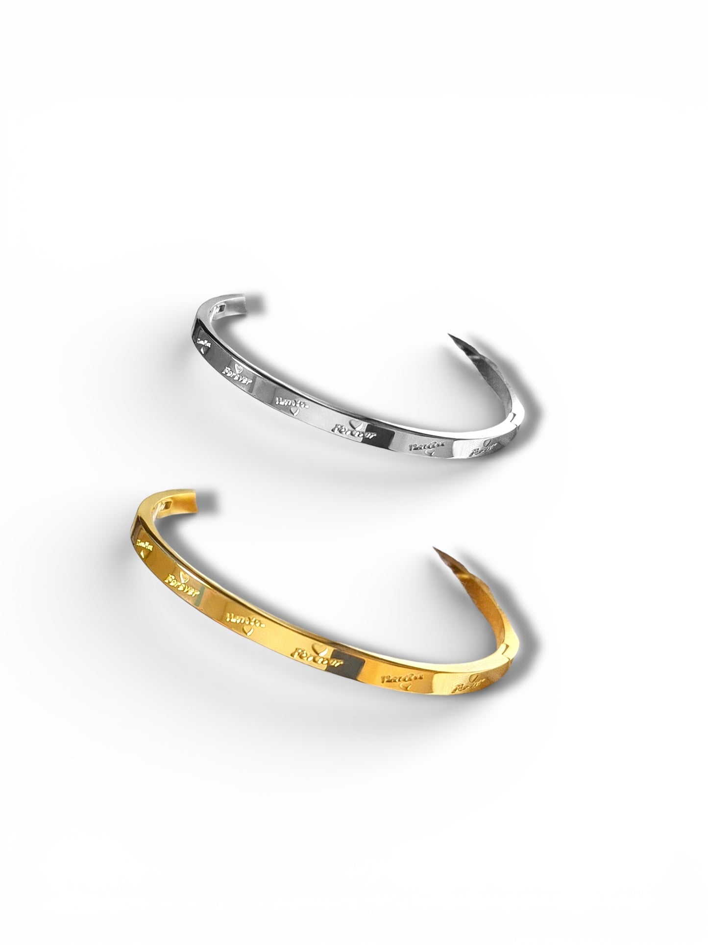 ‘I love you forever’ bangle (engrave stamped stainless steel )