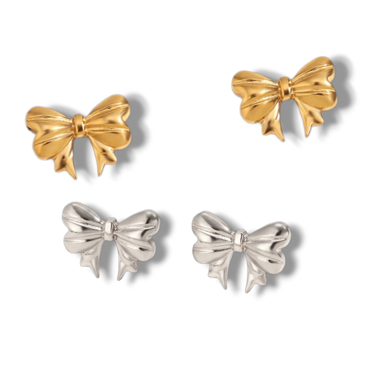 Dainty bow stud earrings ( stainless steel )