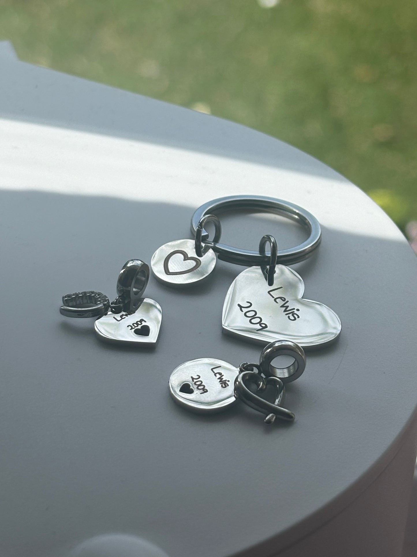 Enrgave-able large circle mini bar key ring ( stainless steel )