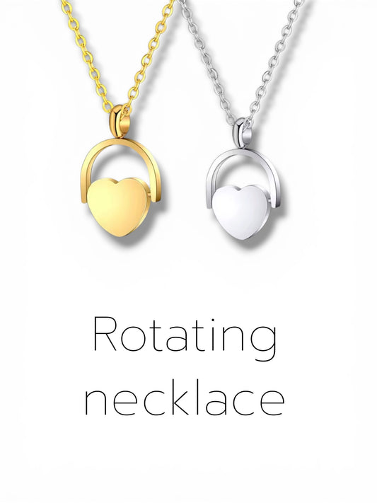 Engrave-able rotatable small heart necklace (stainless steel)