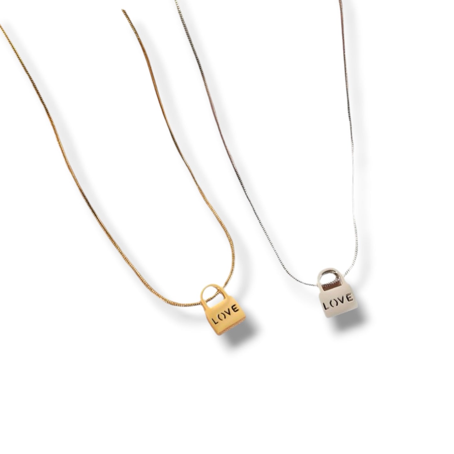 Engraved Dainty love lock ( stainless steel )