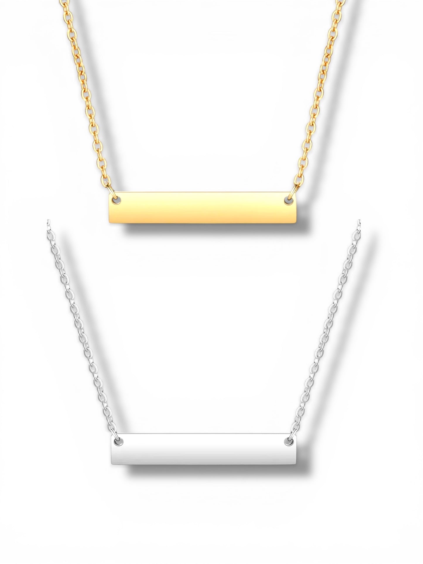 Engrave-able t bar necklace