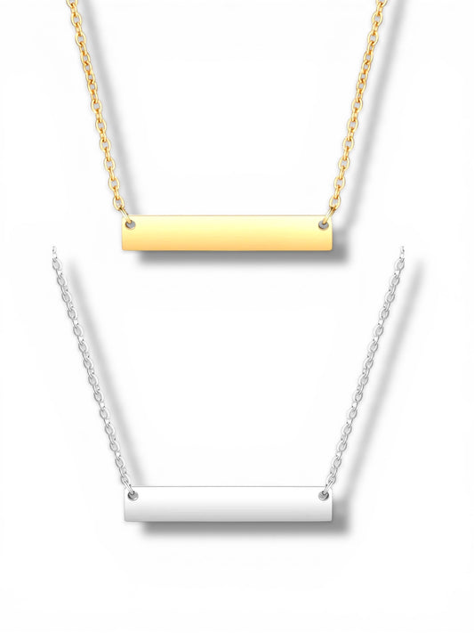 Engrave-able t bar necklace