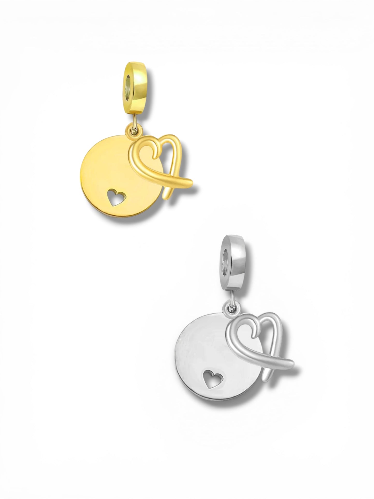 Engrave-able Circle love bracelet charm (stainless steel )