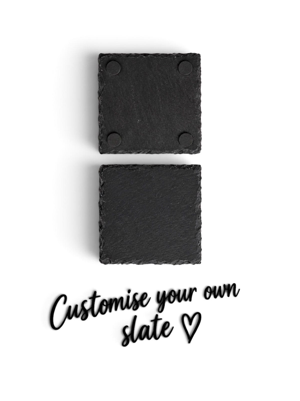 Engrave-able - Custom slate coaster/ornament natural rough edge.