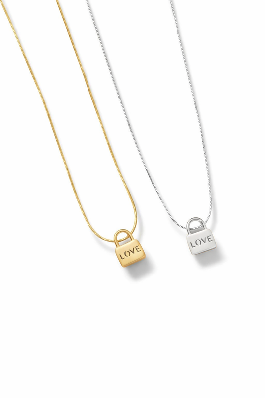 Engraved Dainty love lock ( stainless steel )