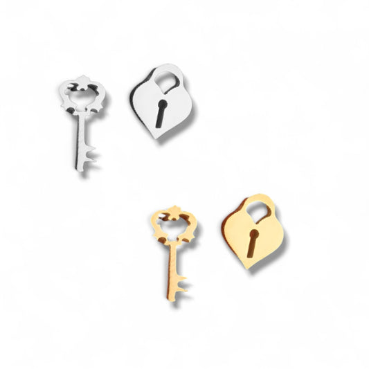 Key to my heart studs ( stainless steel )