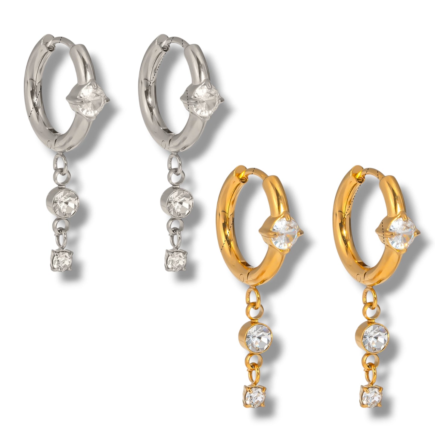 Symi ultra drop huggie ( stainless steel )