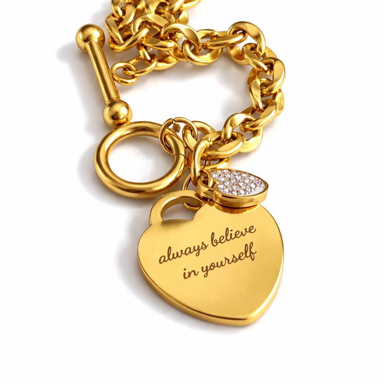 Engrave-able Love Link bracelet ( stainless steel)