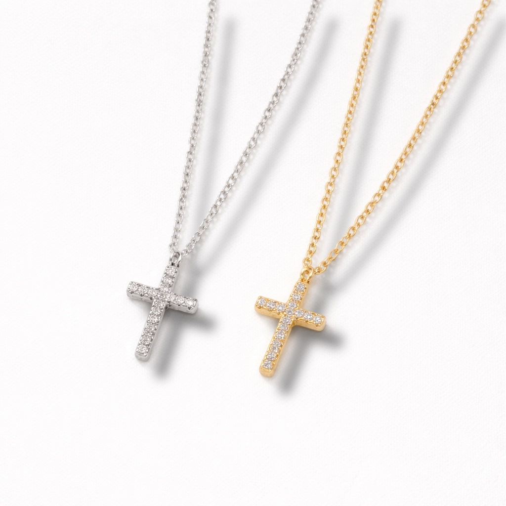 Stone Holy cross necklace ( stainless steel )