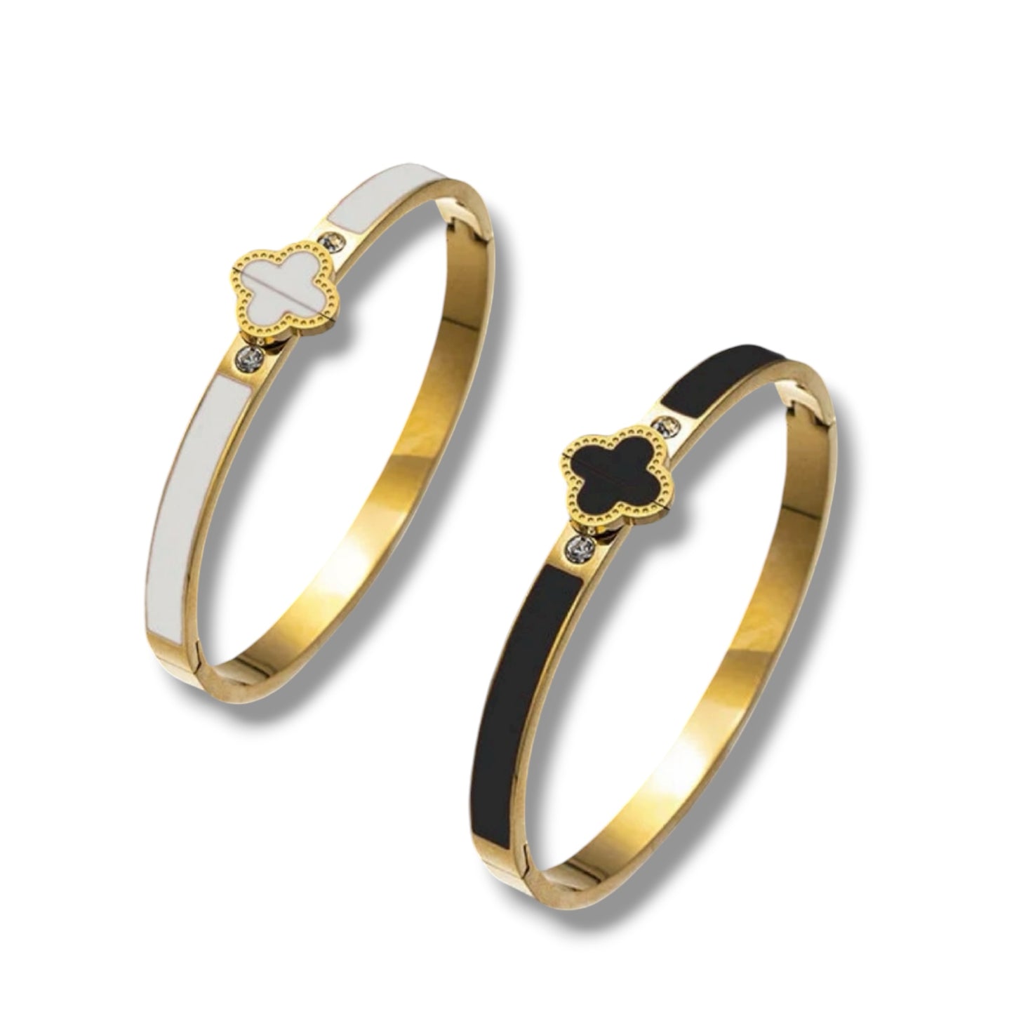 Gold Daisy Bangle - stainless steel