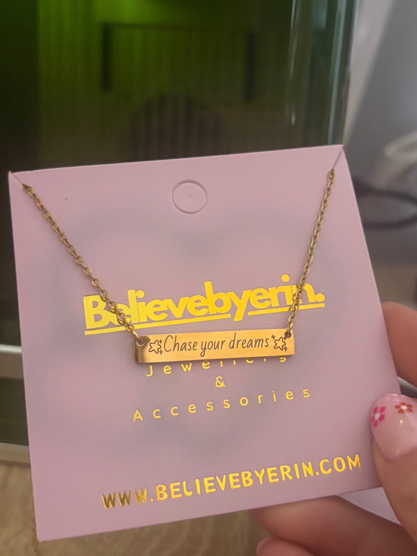 Engrave-able flat bar necklace (stainless steel)